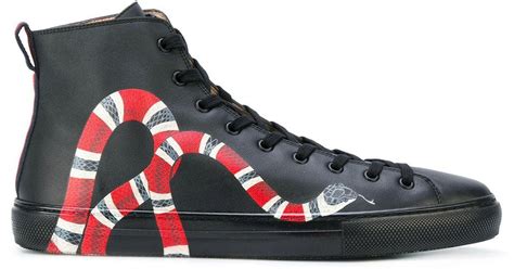 gucci black high tops snake|Gucci high top sneakers.